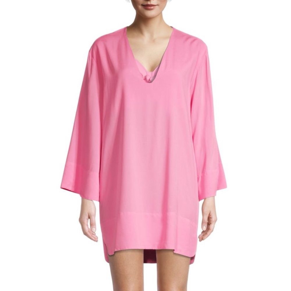 Aurum Bell Sleeve Pink Cover Up Minidress